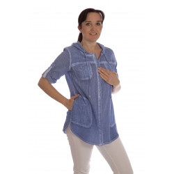 Kaptur - dámská dlouhá tunika jeans