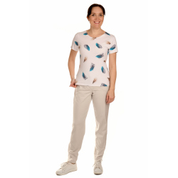 K020-107 - dámské tričko modrá pírka