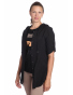 Kaptur - dámská černí košile s kapucí z lehké bavlny