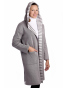 KR160 - dámský kabát proužek světle šedý