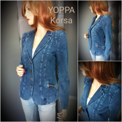 Korsa - dámské džínové sako s klopou