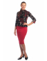 DAM593 - dámská červená semišová sukně