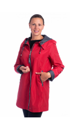 Alicja - dámská delší přechodová červená bunda