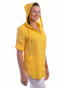 Kaptur - dámská letní žlutá košile s kapucí  z lehké bavlny