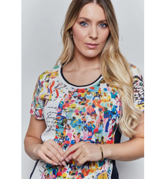 KA100-69 - dámské letní tričko s barevným vzorem