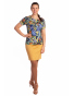 ST453 - dámská žlutá semišová sukně