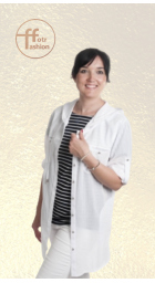 Kaptur - dámská letní bílá košile s kapucí  z lehké bavlny