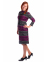 K23-202-06 - dámské šaty barevné pruhy šedofialové