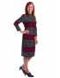 K23-202-05 - dámské šaty barevné pruhy šedočervené
