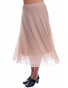 DAM597 - dámská dlouhá  šifonová sukně kapučíno
