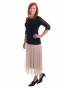 DAM597 - dámská dlouhá  šifonová sukně kapučíno