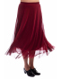 DAM597 - dámská dlouhá bordová  šifonová sukně