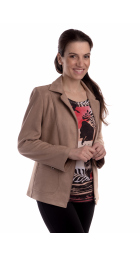 ST460 - dámské semišové sako s klopou camel